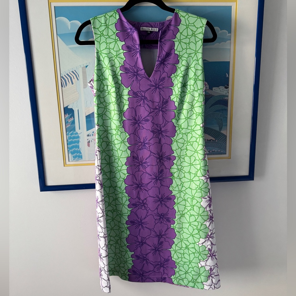 Rulon Reed Green and Purple stretchy Dress